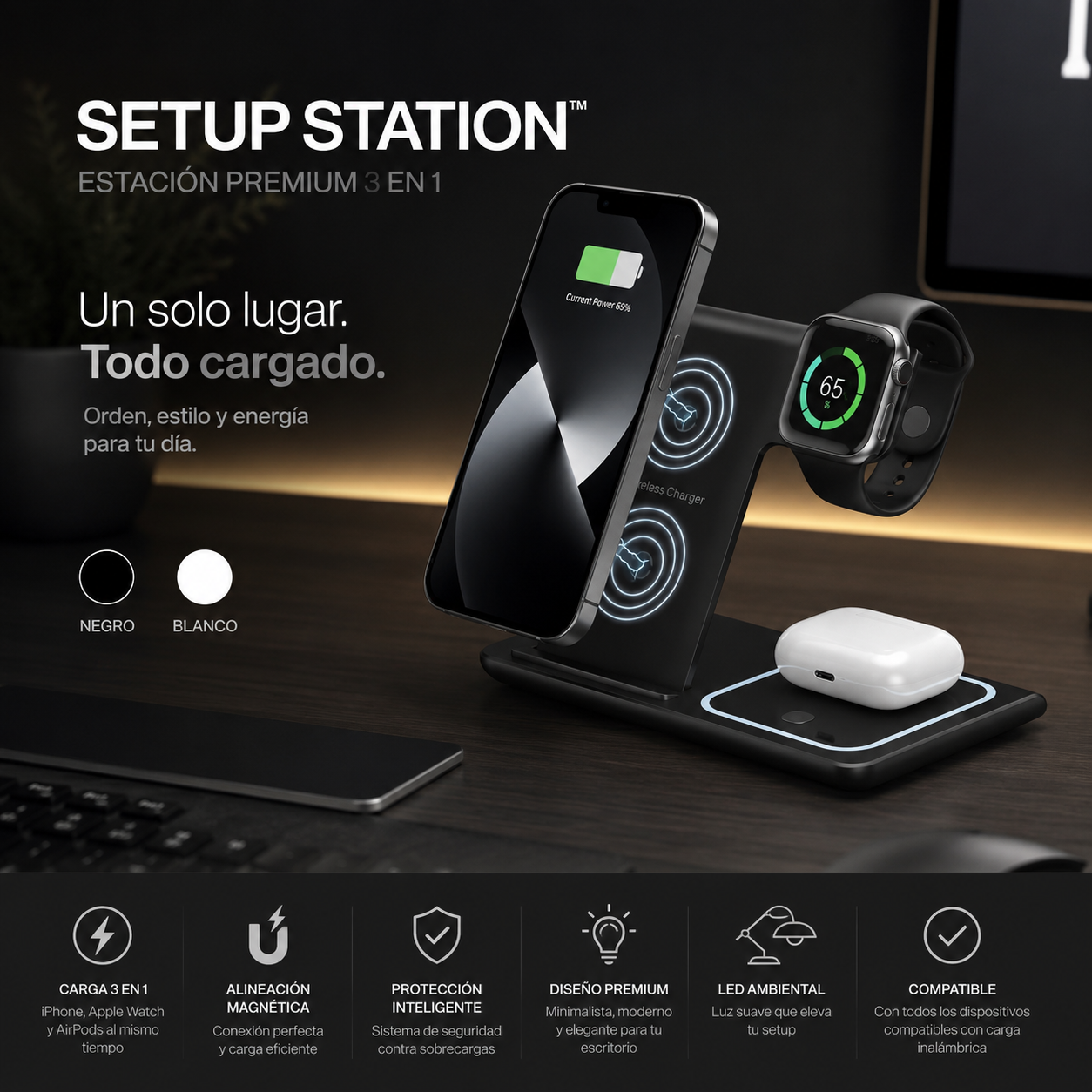 Estacion de carga 3 en 1 Premium
